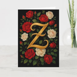 Betoverde Klimrozen Initiaal “Z” Kaart