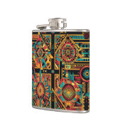 Betoverde kobalt "Aztec Dream" Flask Wrap Heupfles (Links)