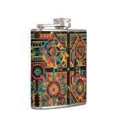 Betoverde kobalt "Aztec Dream" Flask Wrap Heupfles (Rechts)