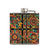 Betoverde kobalt "Aztec Dream" Flask Wrap Heupfles (Achterkant)