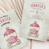 Betoverde koets eerste verjaardag kaart