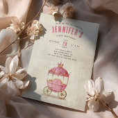 Betoverde koets eerste verjaardag kaart