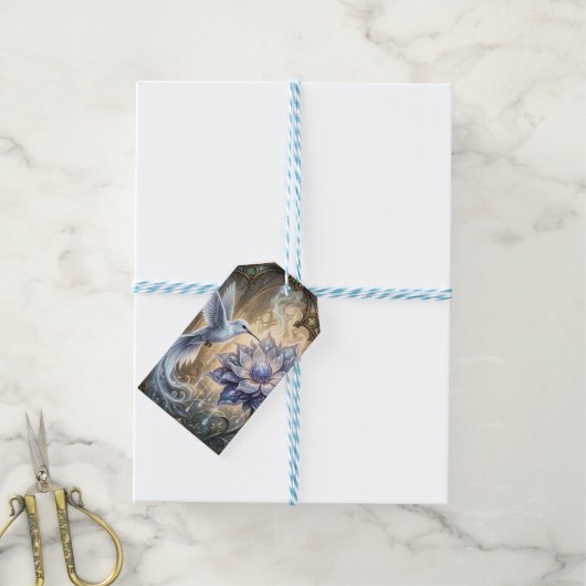 Betoverde Kolibrie & Maanbloesem. Cadeaulabel (Met Touw)