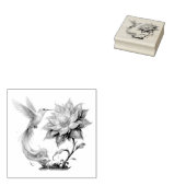 Betoverde Kolibrie & Maanbloesem. Rubberstempel (Gestempeld)