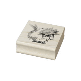 Betoverde Kolibrie & Maanbloesem. Rubberstempel