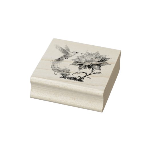 Betoverde Kolibrie & Maanbloesem. Rubberstempel (Stempel)