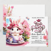 Betoverde Konijn's Theetijd Baby Shower Kaart (Voorkant / Achterkant)