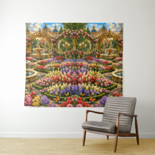 Betoverde Koninklijke Tuinmuur Wandkleed