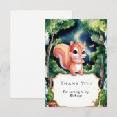 Betoverde Kute Eekhoorn Verjaardag Bedankkaart (Voorkant / Achterkant)