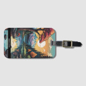 Betoverde Lakeside Serenity Sunset Landschap Bagagelabel (Voorkant (horizontaal))