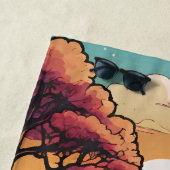 Betoverde Lakeside Serenity Sunset Landschap Strandlaken (In situ)