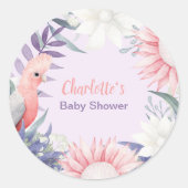 Betoverde Lavendel Floral Baby shower Stickers (Voorkant)