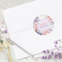 Betoverde Lavendel Floral Baby shower Stickers