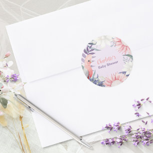 Betoverde Lavendel Floral Baby shower Stickers