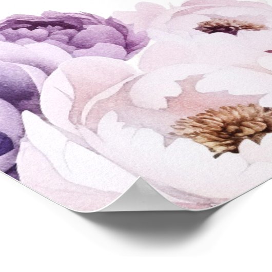 Betoverde Lavendel Haze Bruiloft Zitkaarten Poster (Hoek)