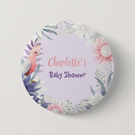 Betoverde Lavendel Keepsake Baby shower Button (Voorkant)