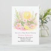 Betoverde Lemon Tuin Roze Meisje Baby shower Kaart (Staand voorkant)