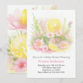 Betoverde Lemon Tuin Roze Meisje Baby shower Kaart (Voorkant / Achterkant)