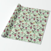 Betoverde Lentetuin Hummingbird Floral Cadeaupapier (Uitgerold)