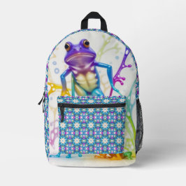 Betoverde Levendige Dansende Kikker met groot patr Bedrukte Rugzak