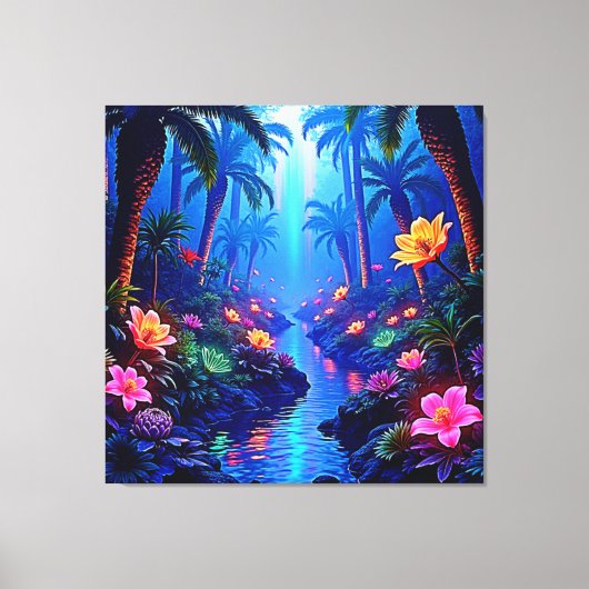 Betoverde levendige River Forest Dream Canvas Afdruk (Voorkant)