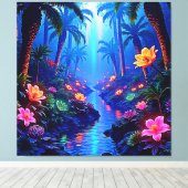 Betoverde levendige River Forest Dream Canvas Afdruk (Insitu (Houten vloer))
