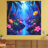 Betoverde levendige River Forest Dream Canvas Afdruk (Insitu (Woonkamer))