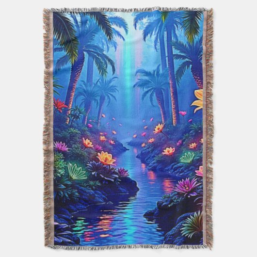 Betoverde levendige River Forest Dream Deken (Voorkant Verticaal)