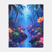 Betoverde levendige River Forest Dream Fleece Deken (Voorkant)