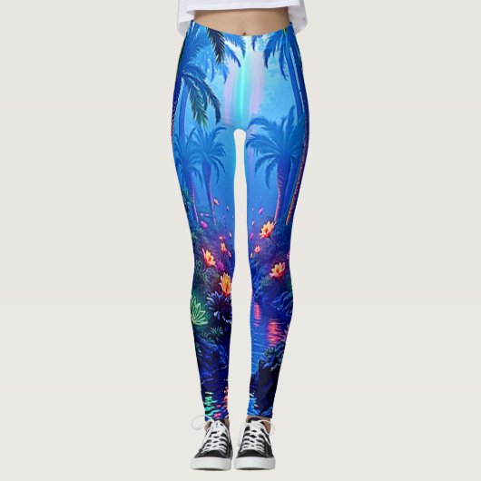 Betoverde levendige River Forest Dream Leggings (Voorkant)