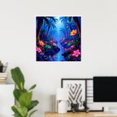 Betoverde levendige River Forest Dream Poster (Thuiskantoor)