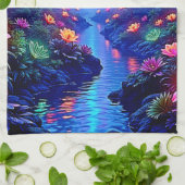 Betoverde levendige River Forest Dream Theedoek (Gevouwen)