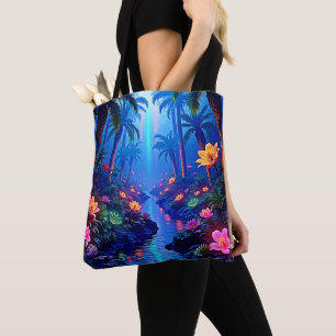 Betoverde levendige River Forest Dream Tote Bag