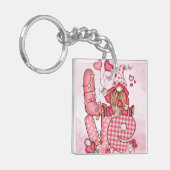 Betoverde Liefde Gnome Acryl Sleutelhanger (Voorkant Links)
