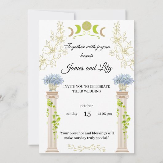 Betoverde liefde, vier je bruiloft kaart (Voorkant)