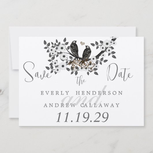 Betoverde Liefdesvogelbruiloft in het Bos Kaart (Voorkant)