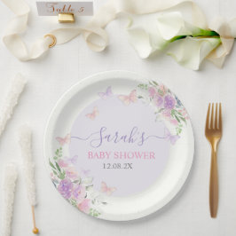 Betoverde Lila vlinder Papieren Bordje