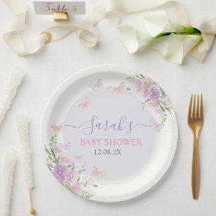 Betoverde Lila vlinder Papieren Bordje