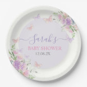 Betoverde Lila vlinder Papieren Bordje (Voorkant)