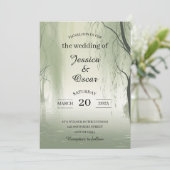 Betoverde loof elegantie lente geïnspireerde bruil kaart (Staand voorkant)