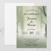 Betoverde loof elegantie lente geïnspireerde bruil kaart (Voorkant / Achterkant)