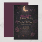 Betoverde maan en sterren Sweet Sixteen Party Kaart (Voorkant / Achterkant)