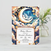 Betoverde maan hemels Baby shower Kaart (Staand voorkant)