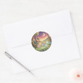 Betoverde Maanverlichte Bloementuin Sticker (Envelop)