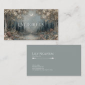 Betoverde maanverlichte bos sprankelende nacht visitekaartje (Voorkant / Achterkant)