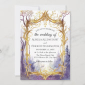 Betoverde Magische Bos Bruiloft Goud Lijst Kaart (Voorkant)