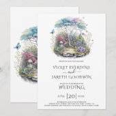 Betoverde magische bos sprookjesachtige bruiloft kaart (Voorkant / Achterkant)