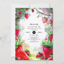 Betoverde magische charmante aardbei verjaardag