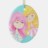 Betoverde magische feeën zusters kerst keramisch ornament (Rechts)