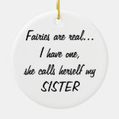 Betoverde magische feeën zusters kerst keramisch ornament (Achterkant)